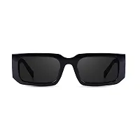 THE RK MART's Retro Vintage Geomatric Rectangular Black Unisex Sunglasses |Stylish Bold Fashion Eyeglass For Men  Women | PACK OF 1-thumb1