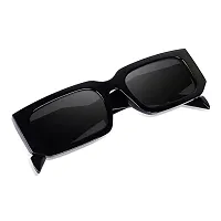 THE RK MART's Retro Vintage Geomatric Rectangular Black Unisex Sunglasses |Stylish Bold Fashion Eyeglass For Men  Women | PACK OF 1-thumb3