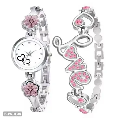 New Designer Pink Stone Watch  Bracelet