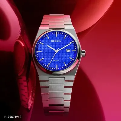 Swiss Made Quartz Blue Dial Analog Watch - For Men-thumb0