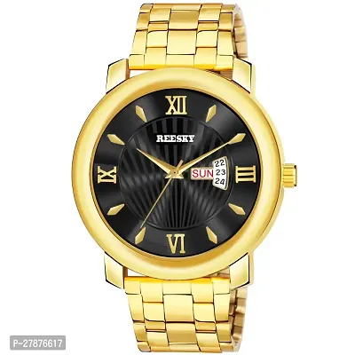 RSY 000010C Premium Day  Date Function Black Dial  Golden Chain