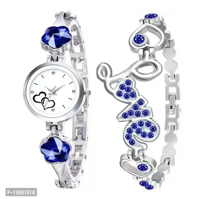 New Combo Of Blue Butterfly Designer  Blue Stone Watch and Two Bracelets-thumb2