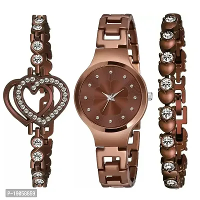 Buy New Fancy Stylish Brown Analog Watch Bracelet For Girls Watch