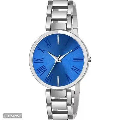 New Fancy Blue sky  Dial  Silvar Strap Women  Girls Watch