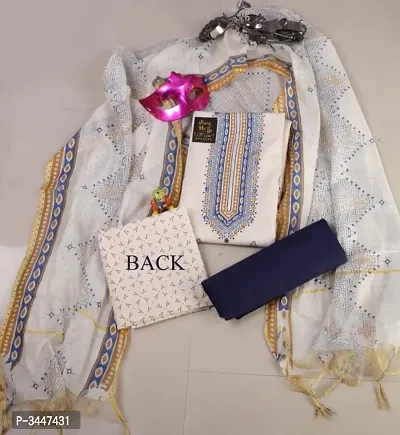 Alluring Khadi Cotton Dress Material With Dupatta-thumb0