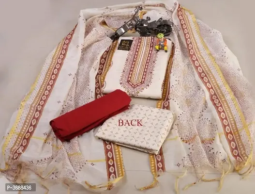 Alluring Khadi Cotton Printed Dress Material-thumb0