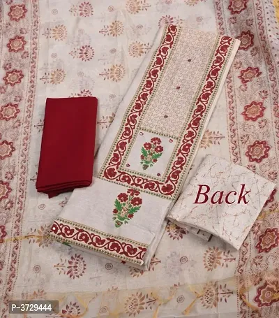 Ravishing Red Cotton Khadi Women Dress Material with Dupatta-thumb0