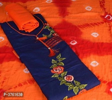 Women's Satin Cotton Dress Material With Najmeen Dupatta