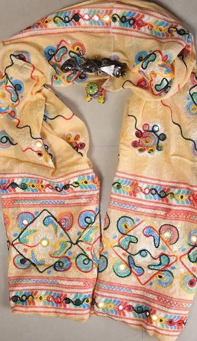 Women's Beautiful Imported Silk Hand Stitched Dupatta (2.2Mtr)