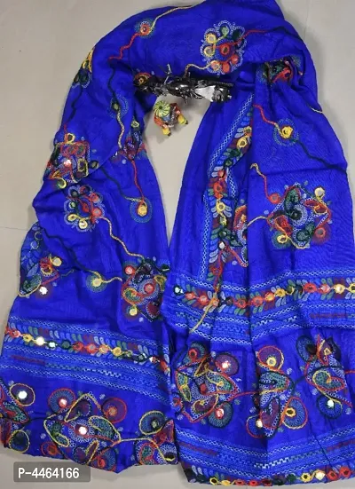 Women's Beautiful Cotton with Kutch Embroidery and Mirror work Dupatta (2.25Mtr)-thumb0