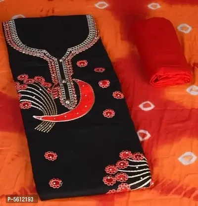 Womens Cotton Blend Dress Material with Dupatta