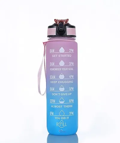 1L Water Bottle with Motivational Time Marker, Sipper Bottle for Adults, Water bottle for Gym, Office (Pack of 1).