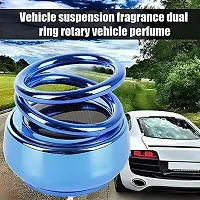 EliteAuto Solar powered Blue Auto-Rotating Dashboard ornament Spinning Double Ring Perfume for car-thumb1