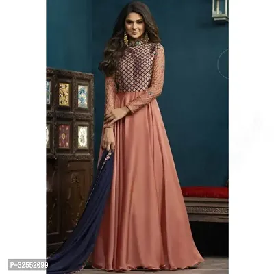 Stylish Cotton Silk Gown with Dupatta for Women