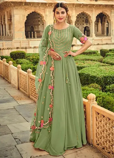 Hot Selling Cotton Silk Ethnic Gowns 