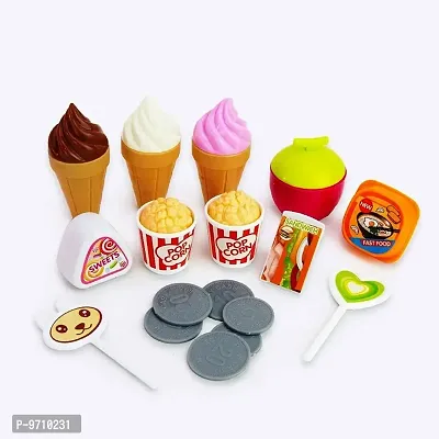 skiloriz Ice Cream Toy Cart Play Set for Kids - 39-Piece Pretend Play Food - Educati.-thumb5