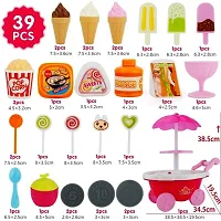 skiloriz Ice Cream Toy Cart Play Set for Kids - 39-Piece Pretend Play Food - Educati.-thumb1