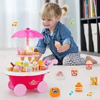 skiloriz Ice Cream Toy Cart Play Set for Kids - 39-Piece Pretend Play Food - Educati.-thumb2