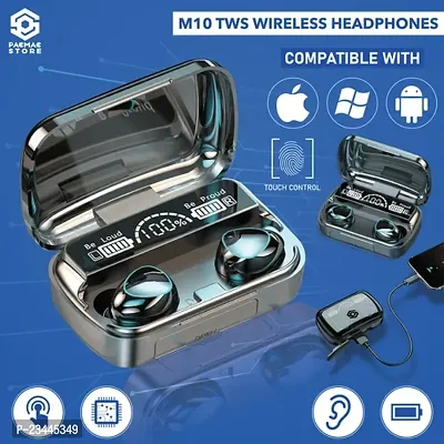 M-10 Earbuds, TWS Earbuds with 25Hrs Playtime + Fast Charging, 13mm Driver, Immersive Sound, BT 5.1+ENC Wireless Headset, Quick Pairing, Touch Control, IPX4  Voice Assistance