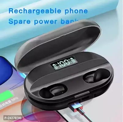 T2 Wireless Earbuds Original Stereo Deep Bass, Latest Version Of T2 Earbud ,2000mh Power Bank (BLACK)-thumb0