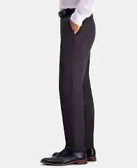 Black Polycotton Mid Rise Formal Trousers for men-thumb1