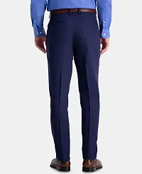 Navy Blue Polycotton Mid Rise Formal Trousers for men-thumb2