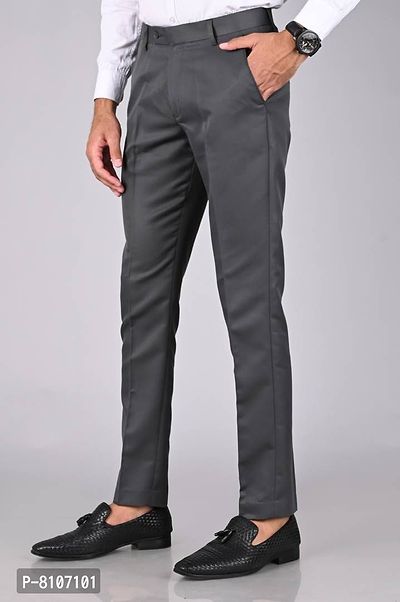Multicoloured Polyester Mid Rise Formal Trousers For Men Pack of 2-thumb2