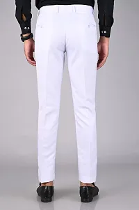 White Polyester Formal Trousers For Men-thumb1