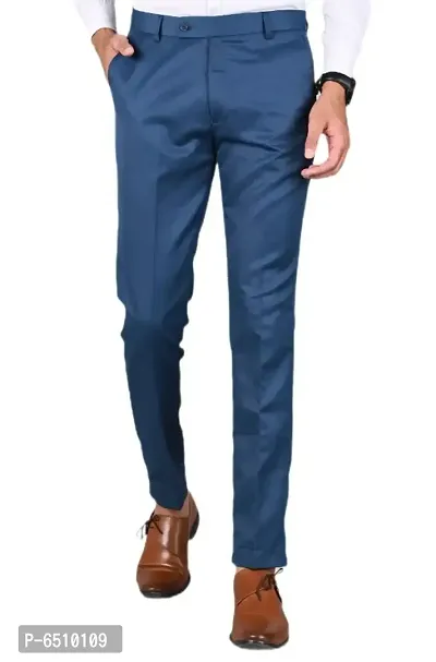 Mancrew Mens slim fit Blue formal trouser-thumb0