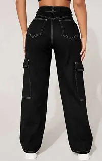 SIX POCKET BLACK WOMAN JEANS-thumb1