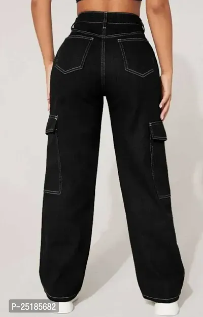 SIX POCKET BLACK WOMAN JEANS-thumb2