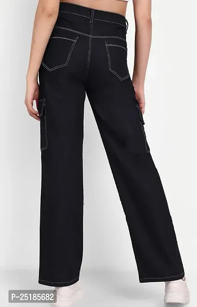 SIX POCKET BLACK WOMAN JEANS-thumb3