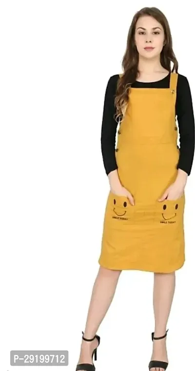 Fancy Cotton Solid Dungarees For Women-thumb0