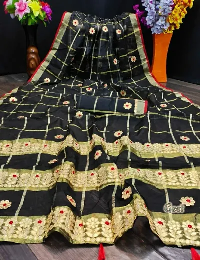 Women Ethnic Kota Doriya saree with Blouse piece