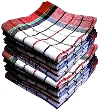 Stylish Fancy Towel Cotton Multipurpose Cleaning Kitchen Towels Dish Napkin Machine Washable Checked Dish, Tea Towels (Multicolour, 18X18 Inch) - Pack Of 6-thumb3