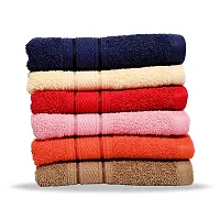 Akin Cotton Face Towel 500 GSM (Coffee, Navy Blue, Red, Baby Pink, Brown, Sky Blue, Rose Pink, Peach, Rust, Yellow) (Pack of 6)-thumb2