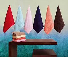 Akin Cotton Face Towel 500 GSM (Coffee, Navy Blue, Red, Baby Pink, Brown, Sky Blue, Rose Pink, Peach, Rust, Yellow) (Pack of 6)-thumb1