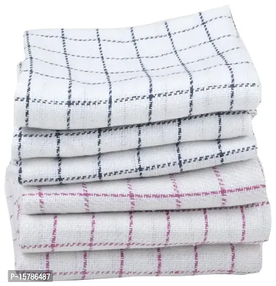 AKIN TOWEL Cotton Multicolour Super Highly Absorbent Kitchen Cleaning Napkin (46x46 cm ) - Pack of 6-thumb0