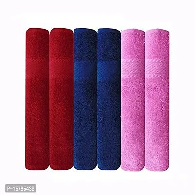 Akin Cotton Red,Pink, Brown Hand Towel Set | 6 Hand Towels (40 x 60 cm) | Bathroom Towel | Bathroom Napkin | GSM 500 | 3 Different Colors | (Pink, Brown, Red)-thumb2