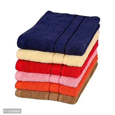 Akin Cotton Face Towel 500 GSM (Coffee, Navy Blue, Red, Baby Pink, Brown, Sky Blue, Rose Pink, Peach, Rust, Yellow) (Pack of 6)-thumb4