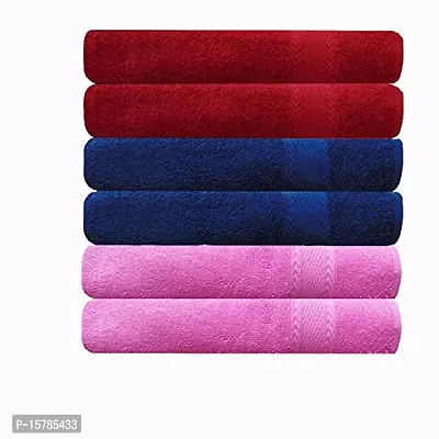 Akin Cotton Red,Pink, Brown Hand Towel Set | 6 Hand Towels (40 x 60 cm) | Bathroom Towel | Bathroom Napkin | GSM 500 | 3 Different Colors | (Pink, Brown, Red)