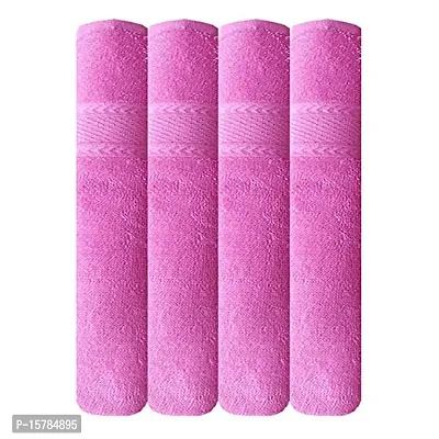 AKIN Premium Baby Pink Cotton 500 GSM Hand Towels Set of 4 (Length=24 Inches, Width=17 Inches)-thumb2