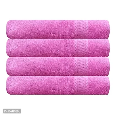 AKIN Premium Baby Pink Cotton 500 GSM Hand Towels Set of 4 (Length=24 Inches, Width=17 Inches)-thumb0
