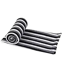 Akin Fleece Single Bed AC Blanket (60X90 Inch, Black and White Stripes) - Pack of 1-thumb3