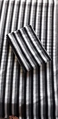 Akin Fleece Single Bed AC Blanket (60X90 Inch, Black and White Stripes) - Pack of 2-thumb3