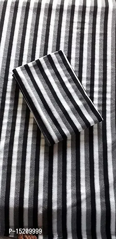 Akin Fleece Single Bed AC Blanket (60X90 Inch, Black and White Stripes) - Pack of 2-thumb4