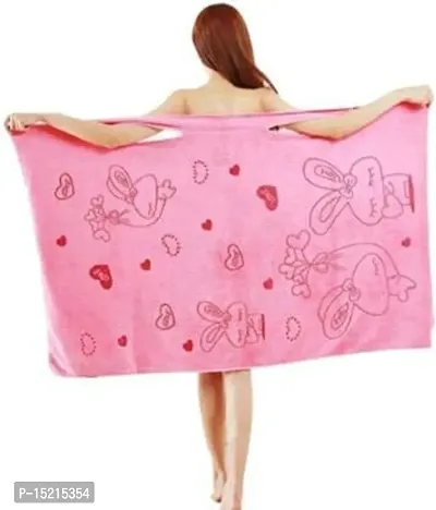 Akin soft Cotton Bathrobe for Girls  Women |Quick Dry Dress Towel for Ladies (Pink)-thumb5