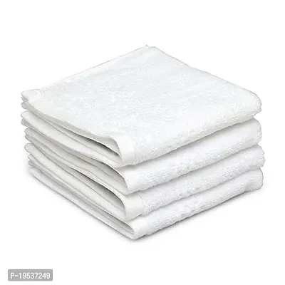 Akin Premium Cotton White Face Towel | 500 GSM | Travel, Gym, Spa, Saloon | Extra Absorbent | (Face Towel-30 cm x 30 cm) (Pack of 10)-thumb0