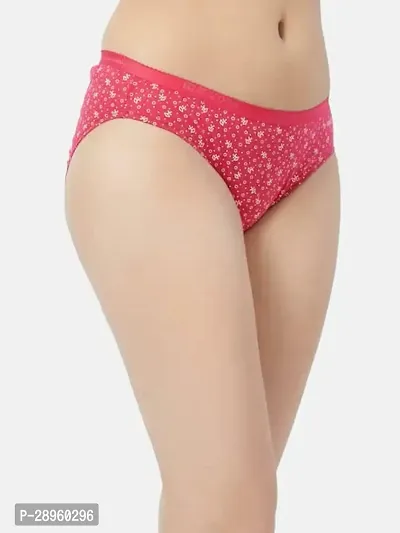 Fancy Pink Cotton Hipster Panty For Women