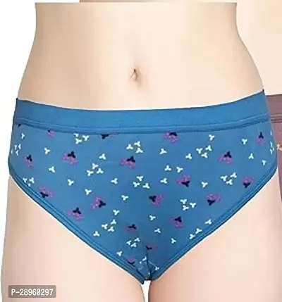 Fancy Blue Cotton Hipster Panty For Women